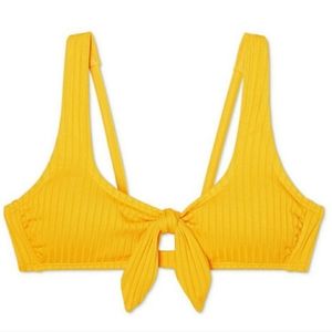 Xhilaration Mustard Yellow Tie Front Bikini Top